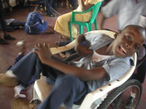 Duncan Abasi in his wheelchair
